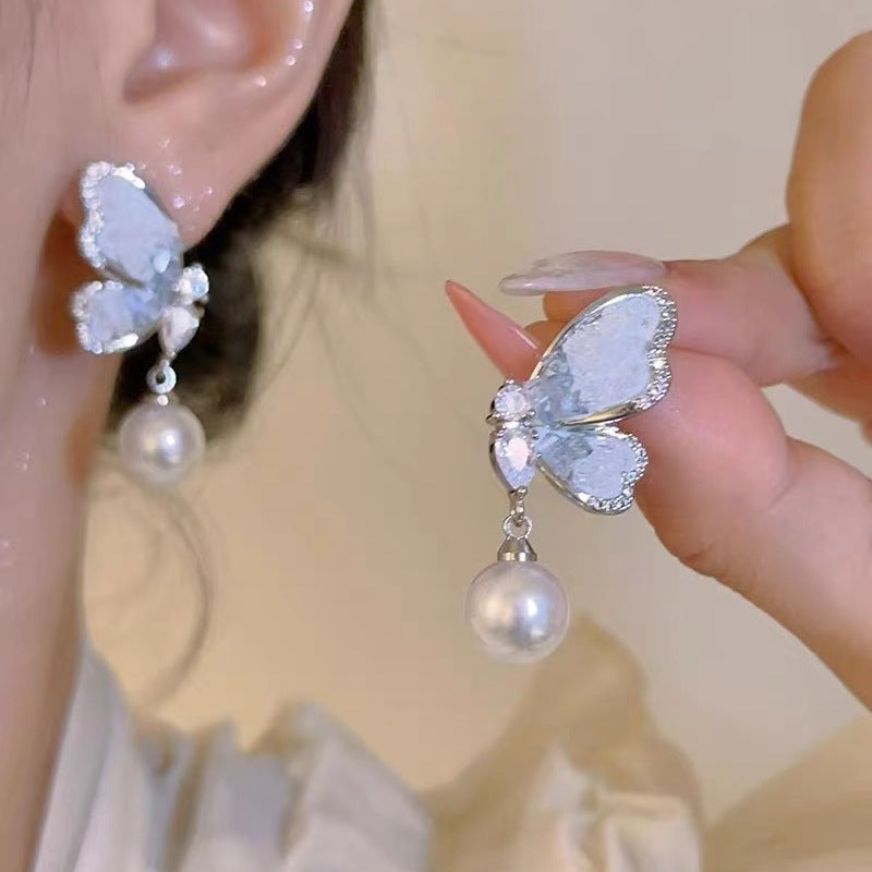 Gradient crystal fashion earrings