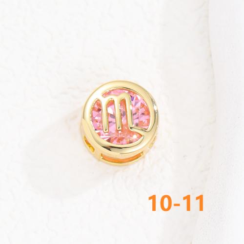 Gold Zodiac Zircon double-sided Birthstone Pendant 18k Gold Plated 12 Constellation Chain Necklace colored gemstone Jewelry Birthday Gift for Women