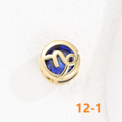 Gold Zodiac Zircon double-sided Birthstone Pendant 18k Gold Plated 12 Constellation Chain Necklace colored gemstone Jewelry Birthday Gift for Women