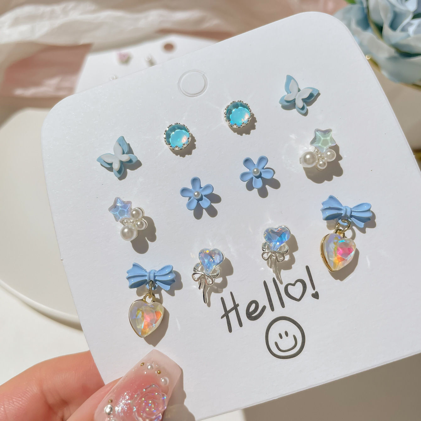 Flowing light earring set