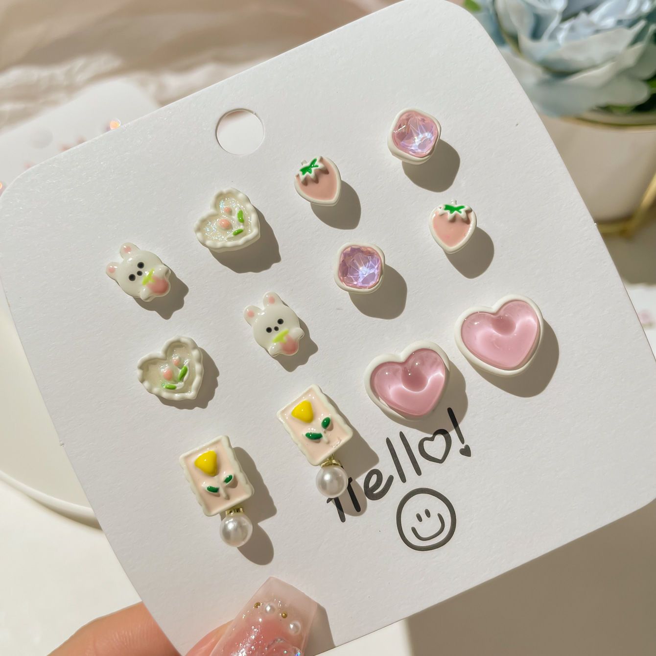Flowing light earring set