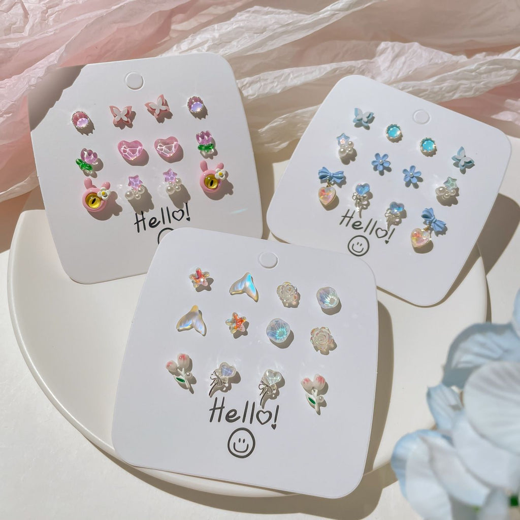 Flowing light earring set