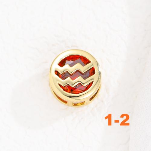 Gold Zodiac Zircon double-sided Birthstone Pendant 18k Gold Plated 12 Constellation Chain Necklace colored gemstone Jewelry Birthday Gift for Women