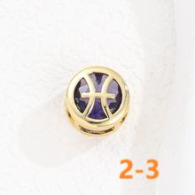 Gold Zodiac Zircon double-sided Birthstone Pendant 18k Gold Plated 12 Constellation Chain Necklace colored gemstone Jewelry Birthday Gift for Women