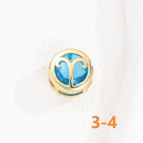Gold Zodiac Zircon double-sided Birthstone Pendant 18k Gold Plated 12 Constellation Chain Necklace colored gemstone Jewelry Birthday Gift for Women