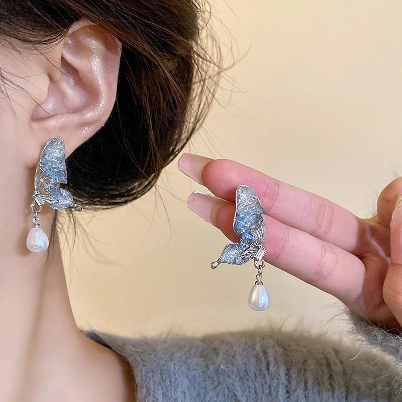 Gradient crystal fashion earrings