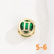 Gold Zodiac Zircon double-sided Birthstone Pendant 18k Gold Plated 12 Constellation Chain Necklace colored gemstone Jewelry Birthday Gift for Women