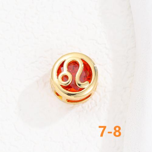 Gold Zodiac Zircon double-sided Birthstone Pendant 18k Gold Plated 12 Constellation Chain Necklace colored gemstone Jewelry Birthday Gift for Women