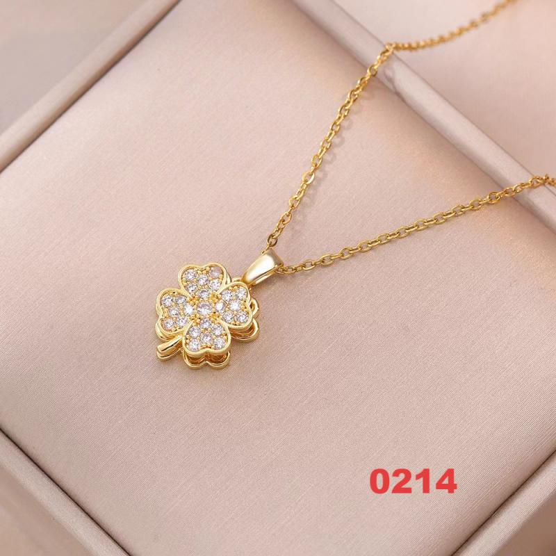 Shiny Spinner Necklace -Rotating flower necklace versatile titanium steel fashion accessory