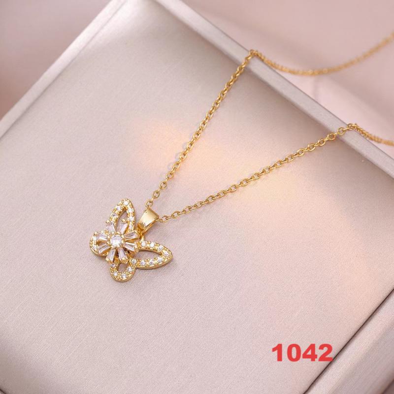 Shiny Spinner Necklace -Rotating flower necklace versatile titanium steel fashion accessory