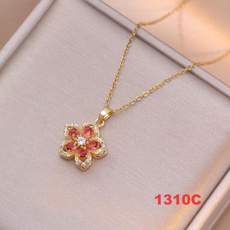 Shiny Spinner Necklace -Rotating flower necklace versatile titanium steel fashion accessory
